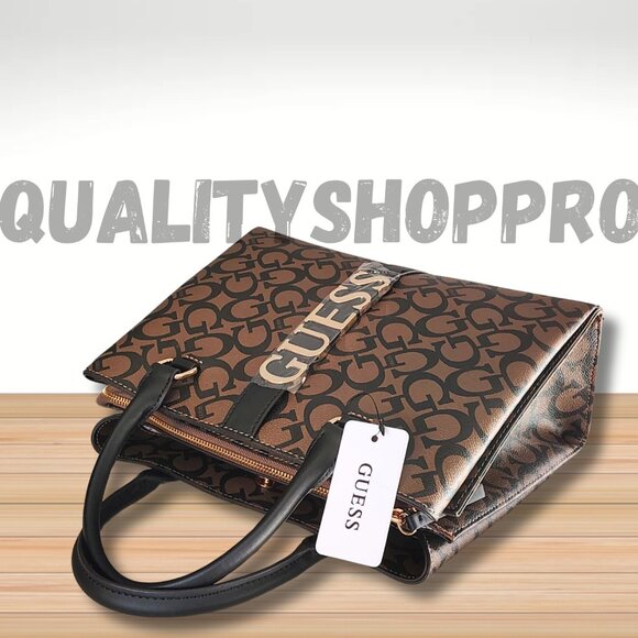 Handbag Guess Dark Brown Brand New with Tag - Picture 4 of 7